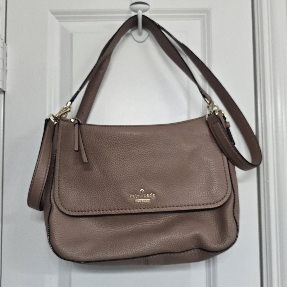 Kate Spade Taupe Leather Shoulder Bag